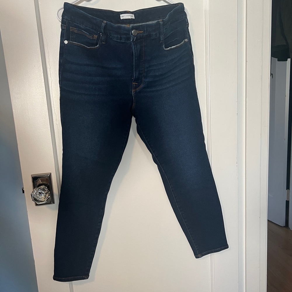 Good American Deep Indigo Ankle Jeans
